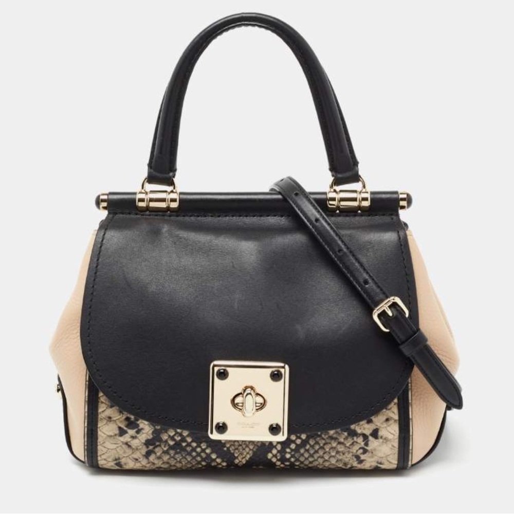 Coach Black and Tan Satchel